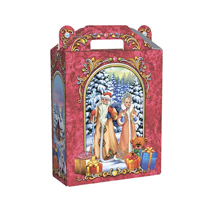 Подарочная коробка "Дед Мороз и Снегурочка", сборная, 16.8 х 7 х 25 см