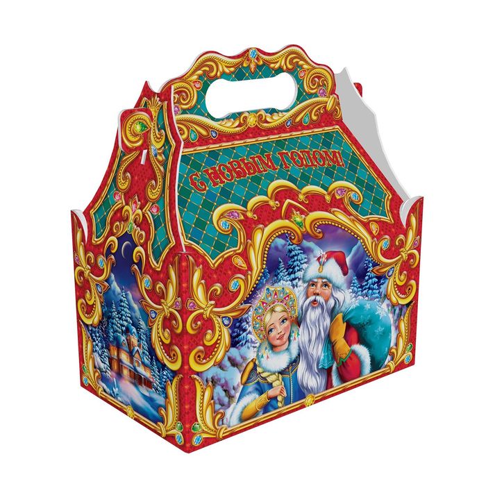 Подарочная коробка"Золотой" ларец, сборная, 20,5 х 12.3 х 22 см