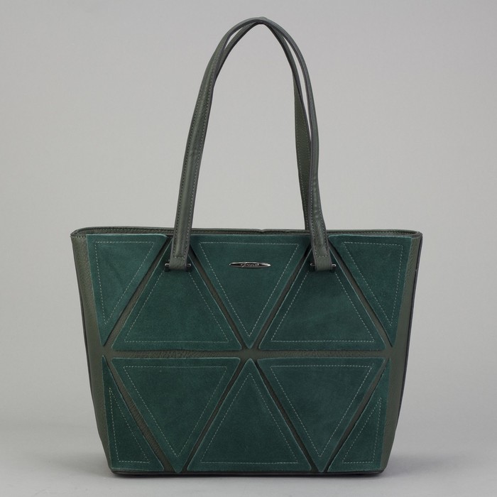 Сумка женская на молнии, 1 отдел с перегородкой, наружный карман, цвет зелёный