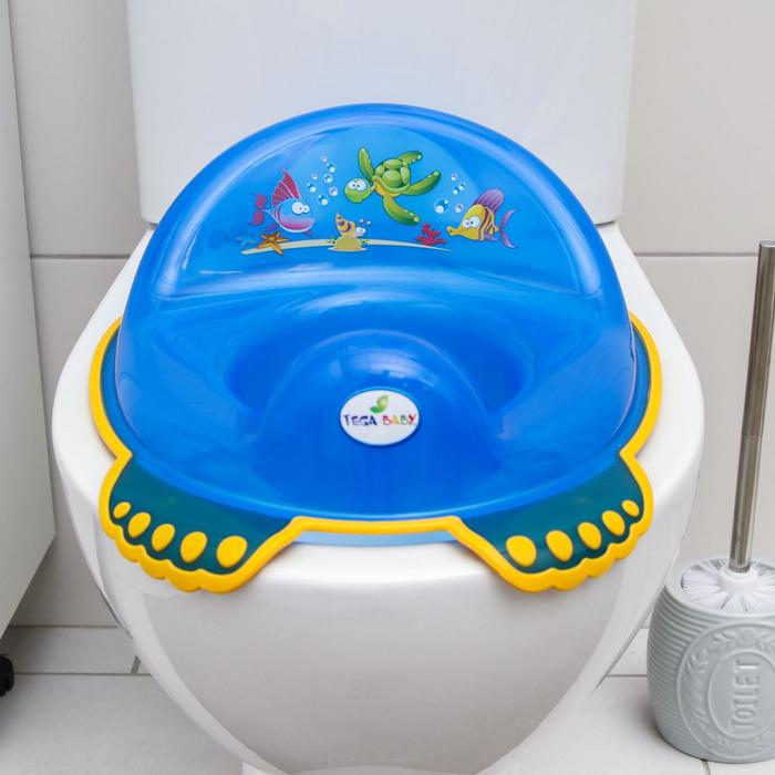 Детская накладка на унитаз «Аква» антискользящая, цвет голубой