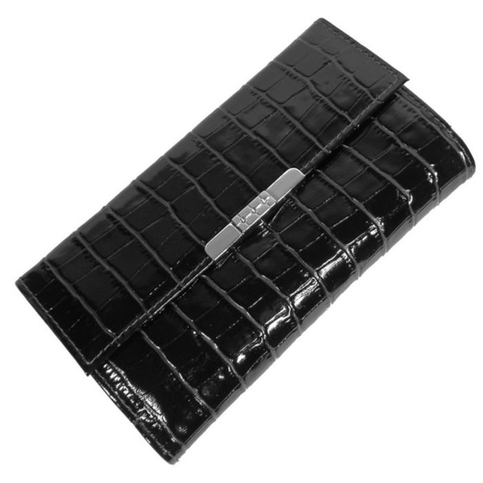 Портмоне женское, отдел для купюр, для монет, для кредитных карт, цвет чёрный