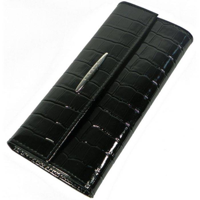 Кошелёк женский, 2 отдела для купюр, для монет, для кредитных карт, цвет чёрный