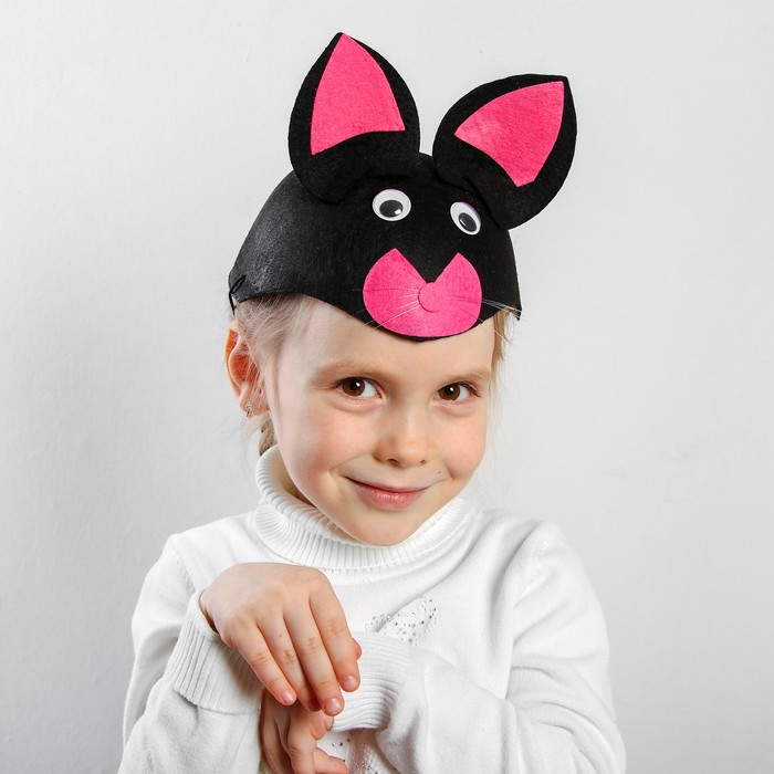 Карнавальная шляпа Чёрная кошка, на резинке, р-р. 52-54