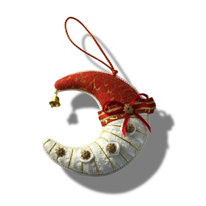 Новогоднее украшение "Луна", красный