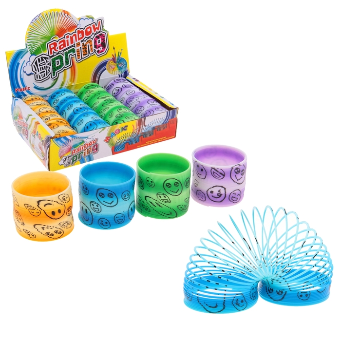 Пружинка-радуга "Смайлик", матовая, цвета МИКС