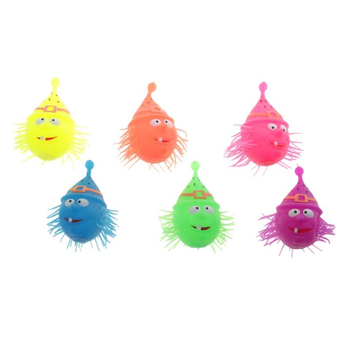 Ёжка резиновый "Бабка Ёжка с одним зубом", световой, цвета МИКС