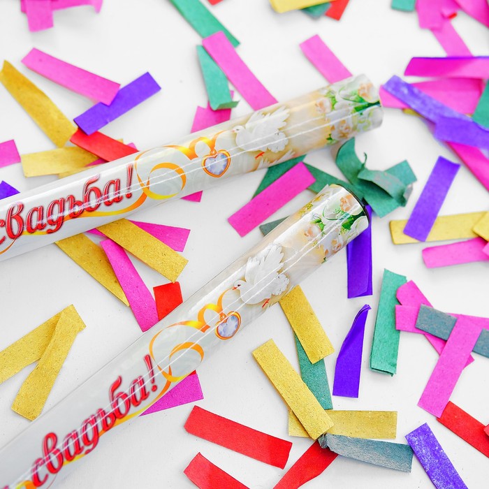 Палочка конфетти (набор 2 шт) "Ах, эта свадьба!" конфетти- бумага 35 см
