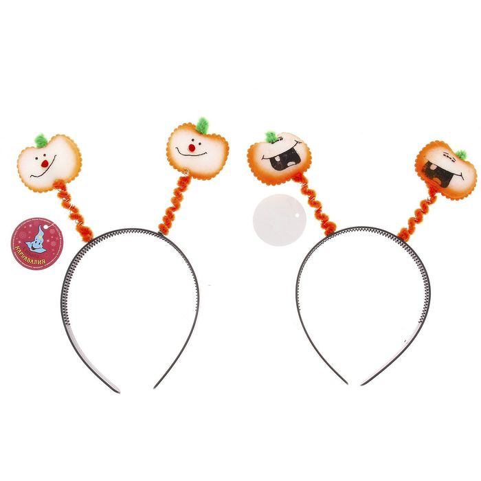 Ободок "Тыква", разные мордашки, цвета МИКС