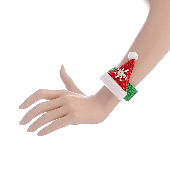 Новогодний браслет "Блестящий колпак", цвета МИКС