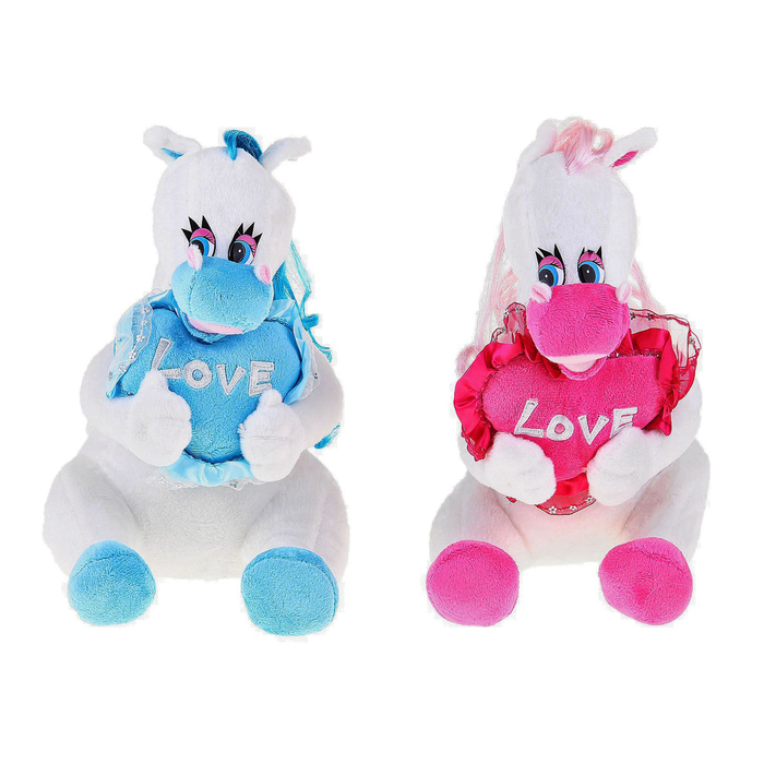 Мягкая игрушка "Лошадь с сердцем", цвета МИКС