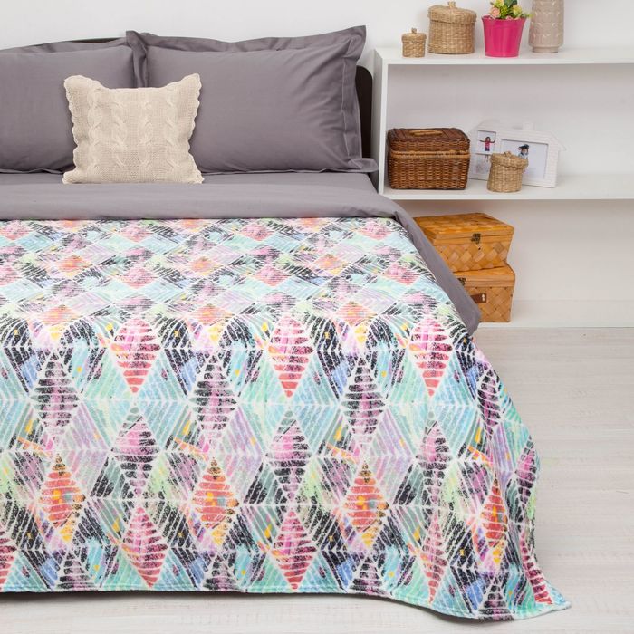 Покрывало постельное "Павлина"  Летняя абстракция,150 х 200 см, Аэрософт 190гр/м2, пэ100%