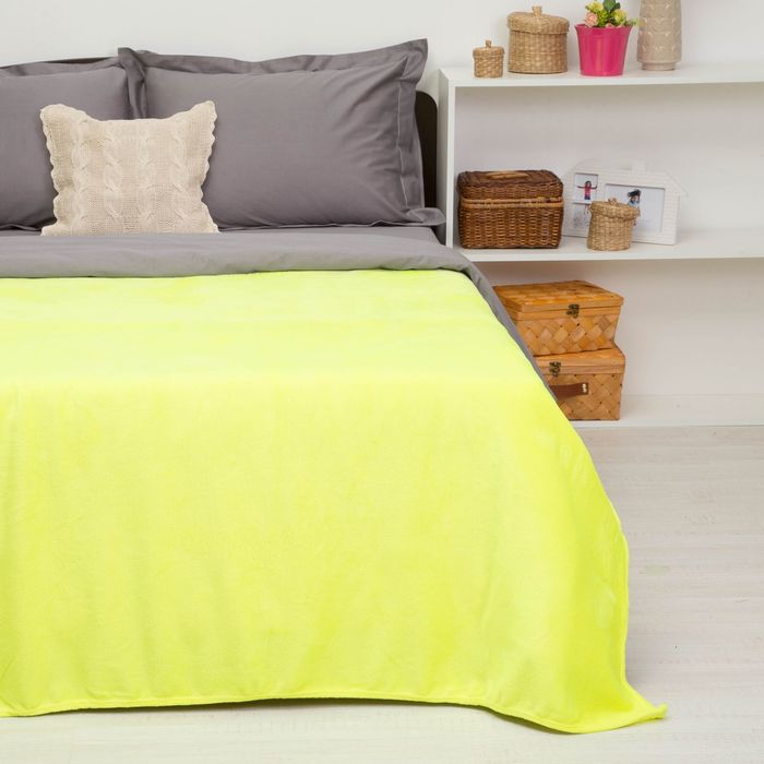 Покрывало постельное "Павлина" Неон желтый, 150 х 200 см  аэрософт 190гр/м2, пэ100%