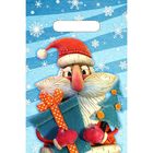 Пакет "Дедушка с подарками", полиэтиленовый с вырубной ручкой, 20 х 29,5 см, 30 мкм