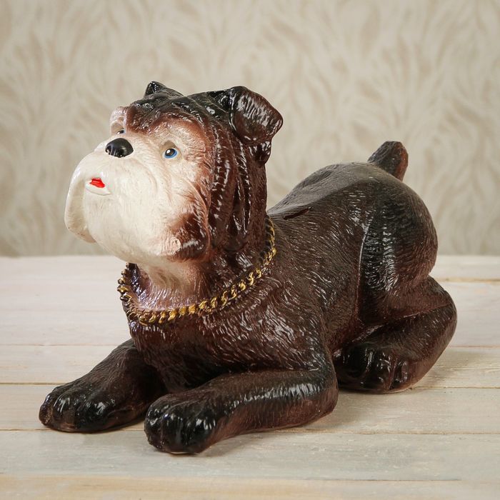 Копилка "Собака лежачая" большая 30 см, микс