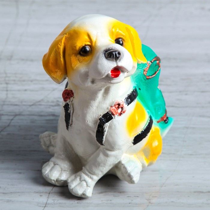 Копилка "Собака с рюкзаком" 16 см, микс