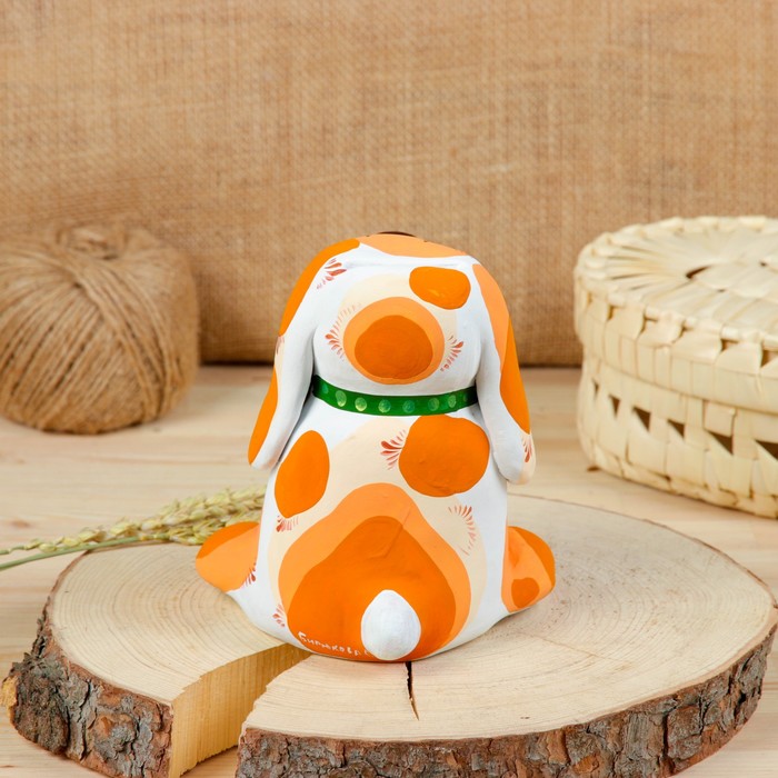 Копилка, ковровская глиняная игрушка «Собака»