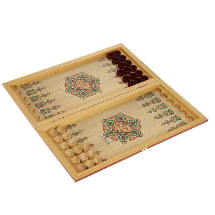 Нарды-шашки "Путин & Трамп" (доска дерево 50х50 см)