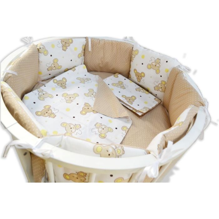 Комплект в круглую кроватку «Мышата», 19 предметов