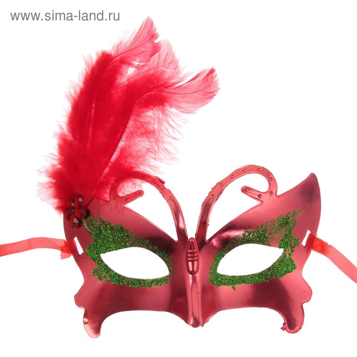 фото Карнавальная маска «с пером», цвет микс страна карнавалия