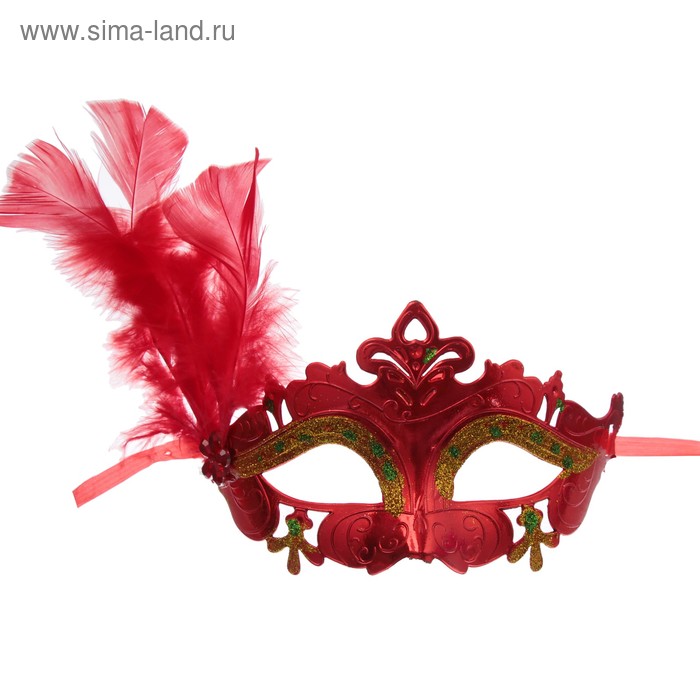 фото Карнавальная маска «нежность», с пером, цвета микс страна карнавалия