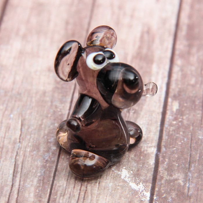 Сувенир стекло средняя фигурка "Медведь" 3,7х2,5х2,8 см