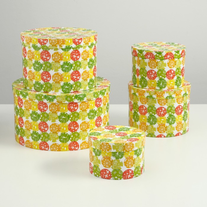 Набор коробок 5в1 "Шары и бабочки", 30 х 30 х 17 - 15 х 15 х 10 см