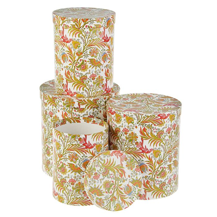 Набор коробок 4в1 "Узор с птицей", 23 х 23 х 25 - 15 х 15 х 20 см