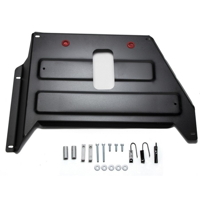 Защита кислородного датчика АвтоБРОНЯ для Renault Duster (V - 1.6; 2.0 / 4WD) 2015-н.в., крепеж в комплекте, сталь, 2 мм, 111.04725.1