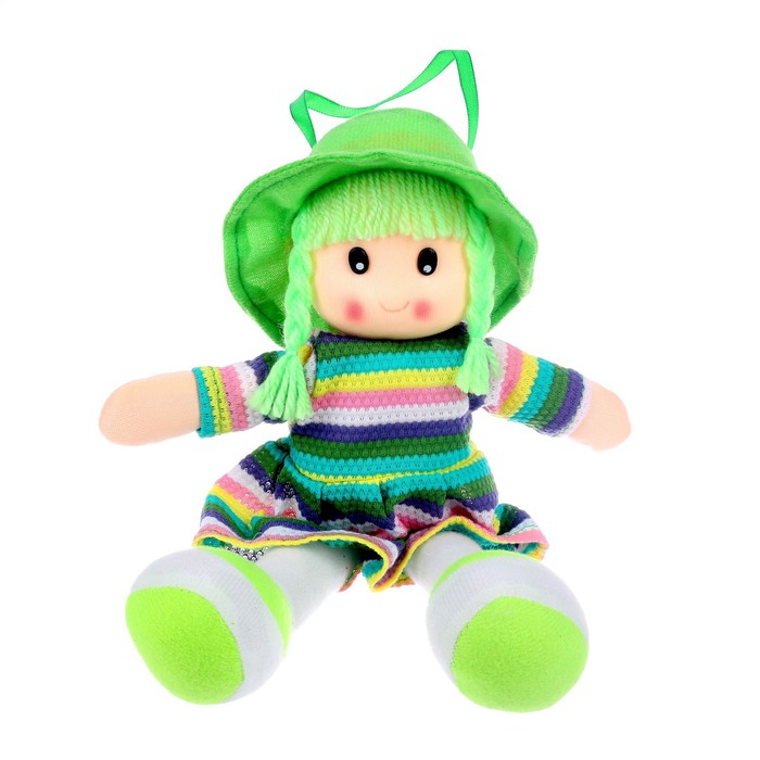 Мягкая игрушка «Кукла», в платье в полоску и шляпке, цвета МИКС мягкая игрушка кукла мини в передничке и шляпке