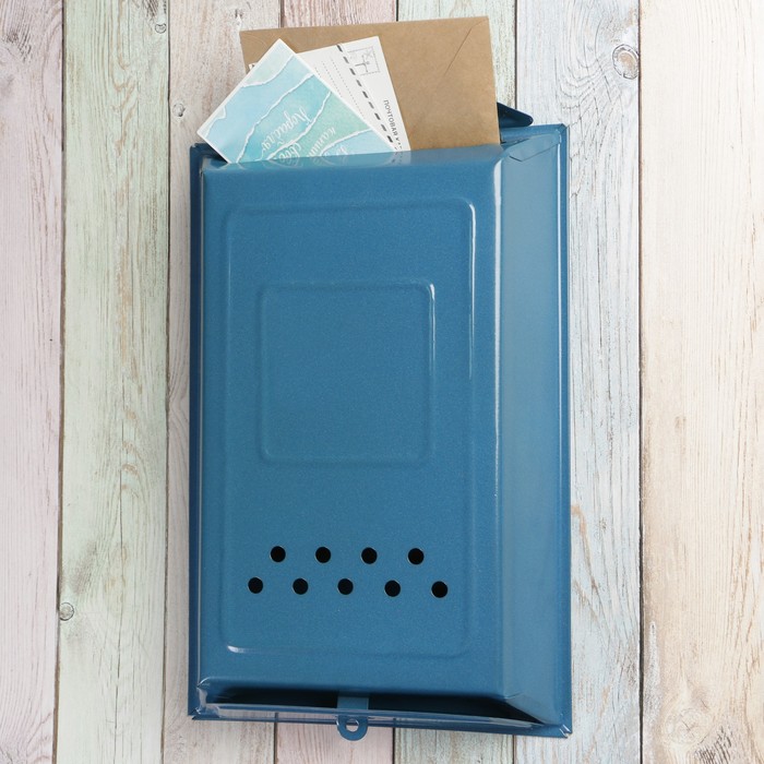 Ящик почтовый «Классика», вертикальный, без замка (с петлёй), синий