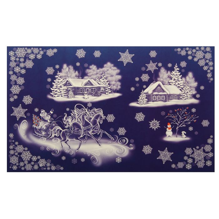 Наклейки на окна "Зимняя сказка" 2 листа