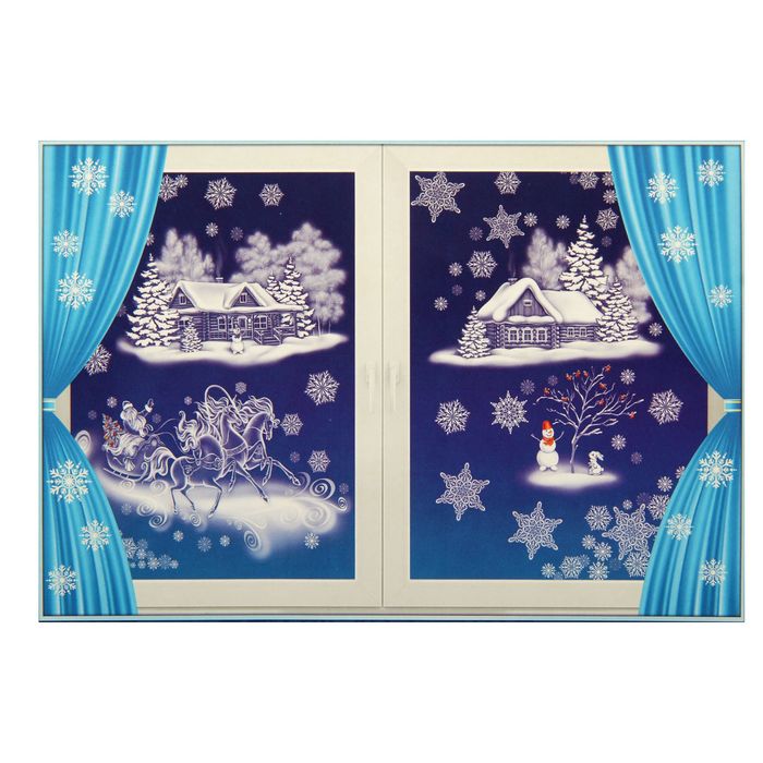 Наклейки на окна "Зимняя сказка" 2 листа