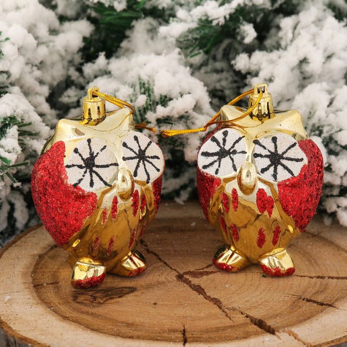 Набор украшений пластик 7,5*5*5,5 см филин глазки