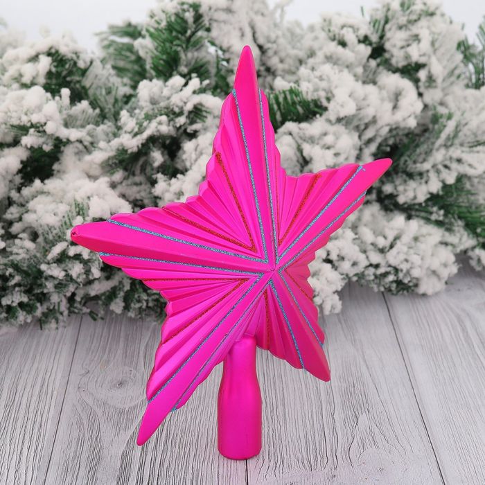 Наконечник звезда 21*20 см звезда рельеф малиновая