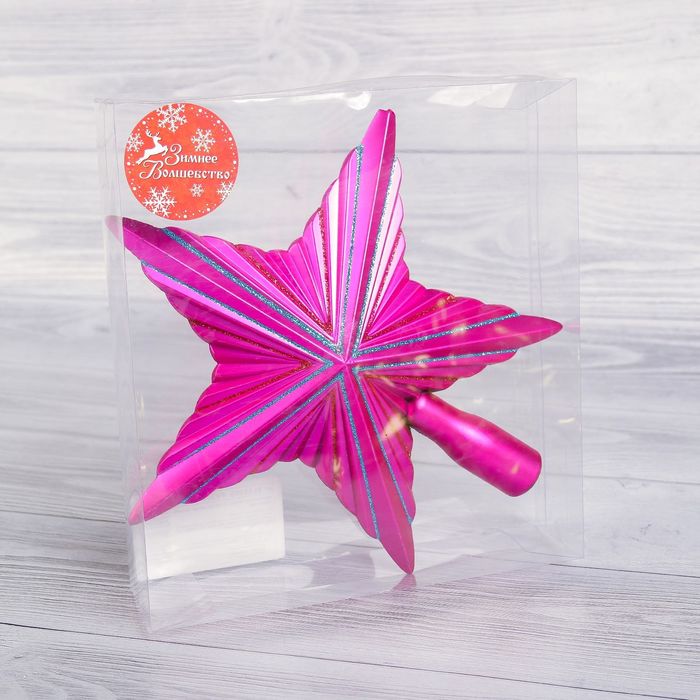 Наконечник звезда 21*20 см звезда рельеф малиновая