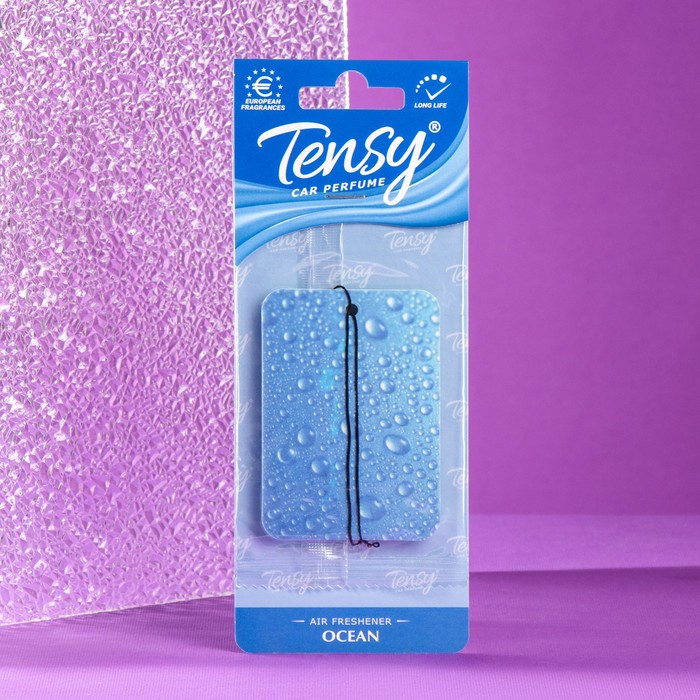 Ароматизатор подвесной Tensy, картонный, Океан, TA-04 ароматизатор подвесной tensy картонный кристальный лед ta 13