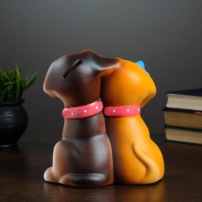 Копилка "Щенки пара", 20см