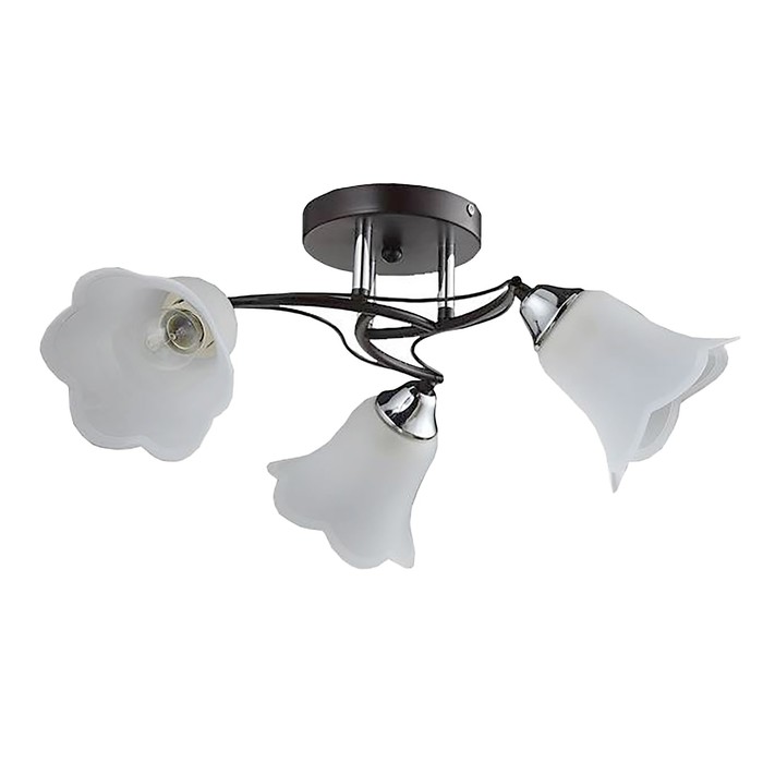 Люстра еврокаркас "Магнолия" 3 лампы E27 60W венге-хром