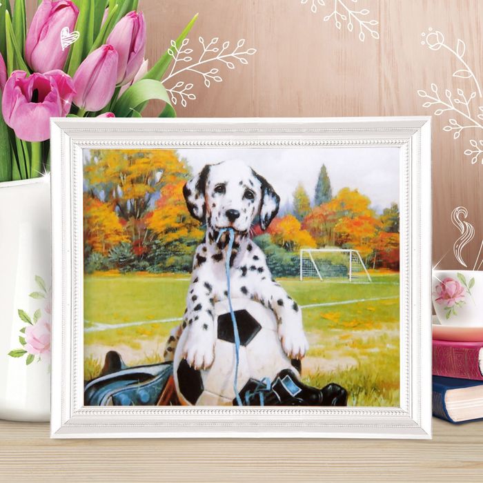 Роспись по холсту "Далматинец" по номерам: краски по 3 мл + кисти + инструкция + крепёж
