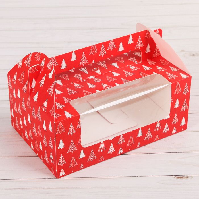 Коробочка для кексов «Яркая зима», 24 х 16 х 10 см