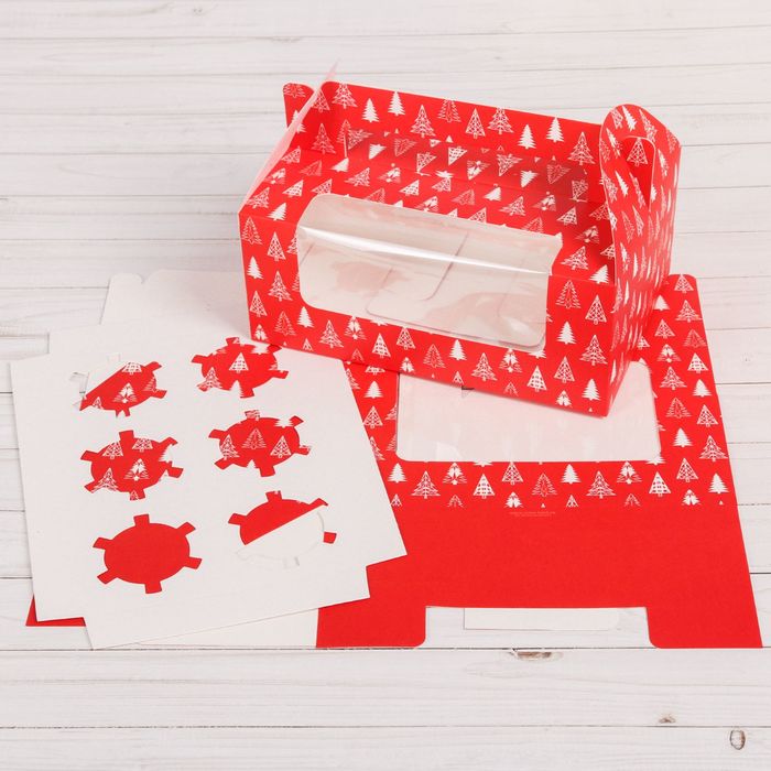 Коробочка для кексов «Яркая зима», 24 х 16 х 10 см