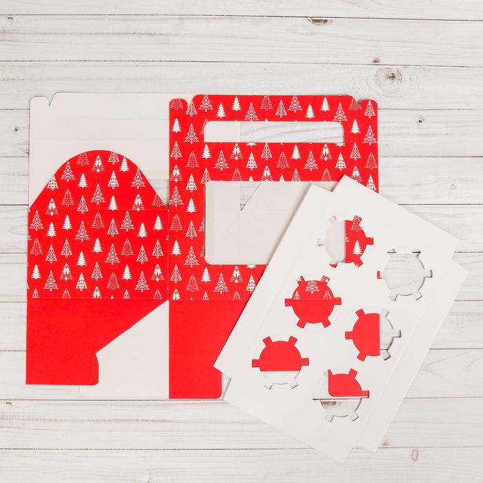 Коробочка для кексов «Яркая зима», 24 х 16 х 10 см