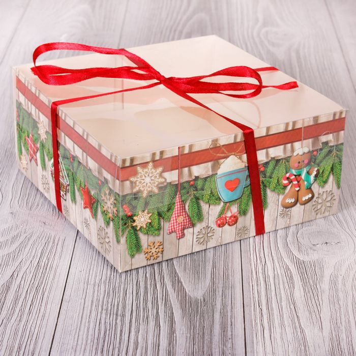 Коробка для капкейка «Имбирные пряники», 16 х 16 х 7,5 см