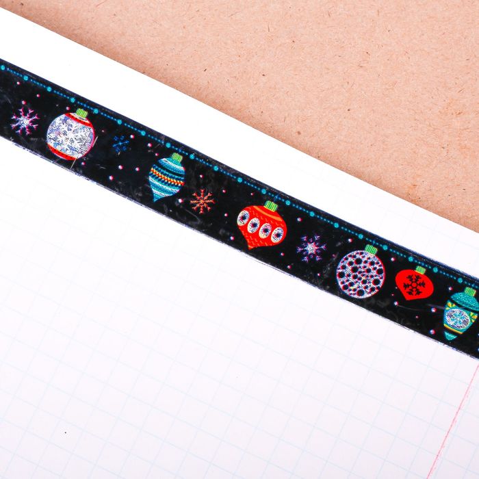 Клейкая лента декоративная голографическая «Новогодняя гирлянда», 1,5 см × 10 м