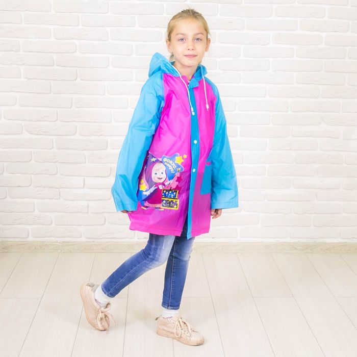 Дождевик детский "Фокус покус!" Маша и Медведь, р-р M, рост 100-110 см