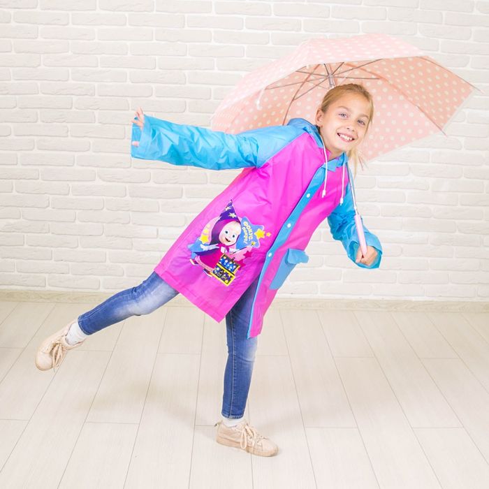 Дождевик детский "Фокус покус!" Маша и Медведь, р-р L, рост 110-120 см