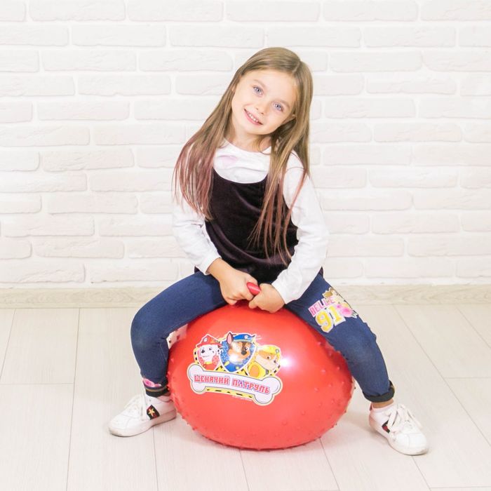 Щенячий патруль. Мяч прыгун массажный с ручками "ЩЕНЯЧИЙ ПАТРУЛЬ" d=45 см, вес 350 гр, цвета микс