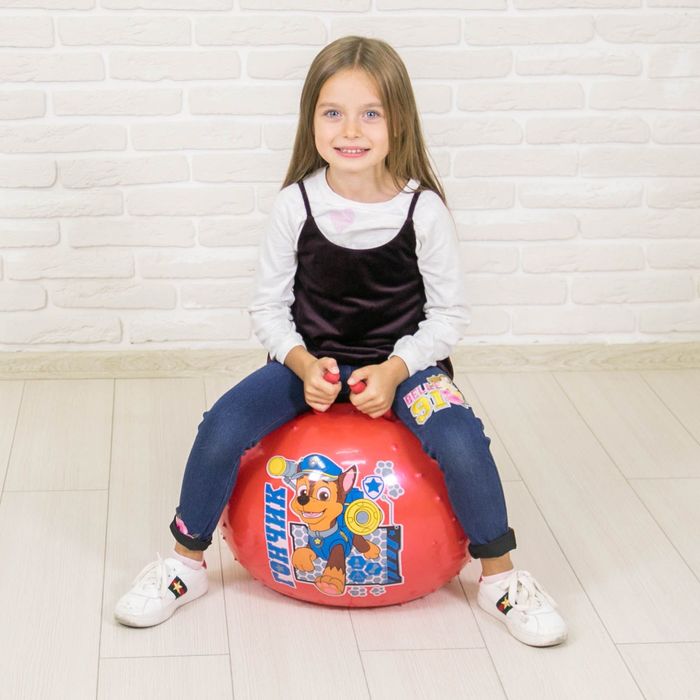 Щенячий патруль. Мяч прыгун массажный с рожками "ГОНЧИК" d=45 см, вес 350 гр, цвета микс