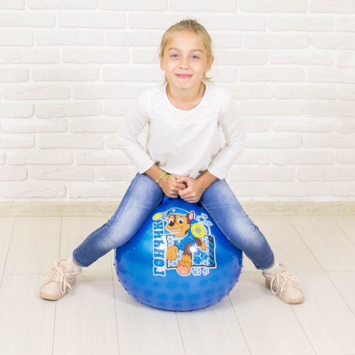 Щенячий патруль. Мяч прыгун массажный с рожками "ГОНЧИК" d=45 см, вес 350 гр, цвета микс