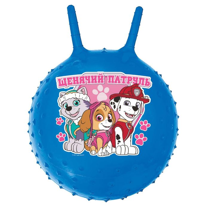 Щенячий патруль. Мяч прыгун массажный с рожками "ЩЕНЯЧИЙ ПАТРУЛЬ" d=45 см, вес 350 гр, цвета микс